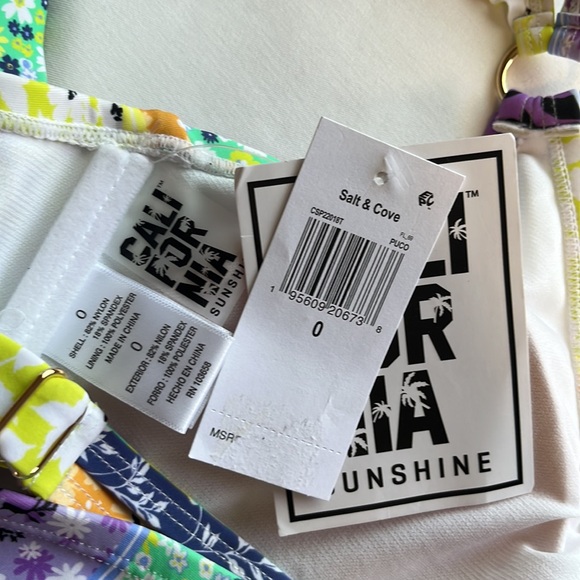 Salt + Cove Juniors' Plus Size Printed Flyaway Tankini Swim Top size 0 - Picture 12 of 12